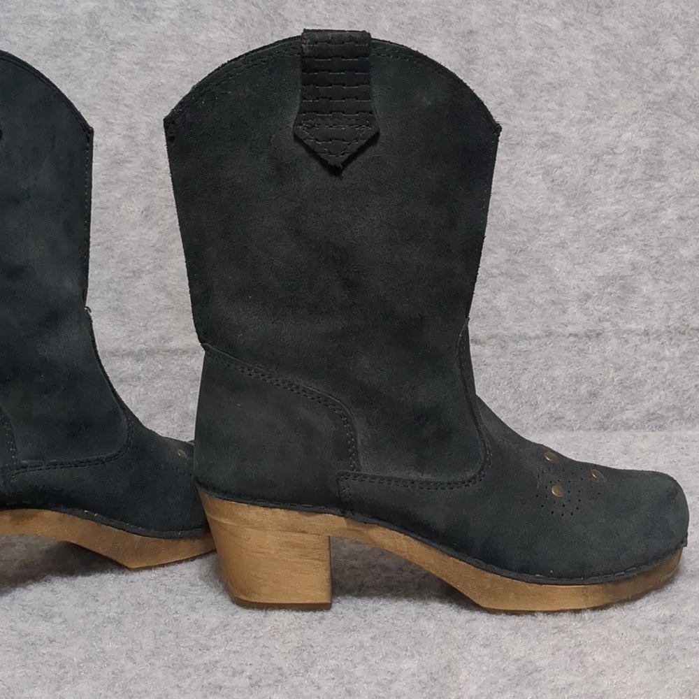 Sanita  black Suede Clog Boots Wooden sole size EU36 US6 - Picture 4 of 10